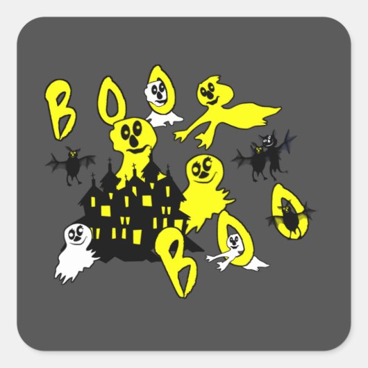 Boo Vierkante Sticker (Voorkant)