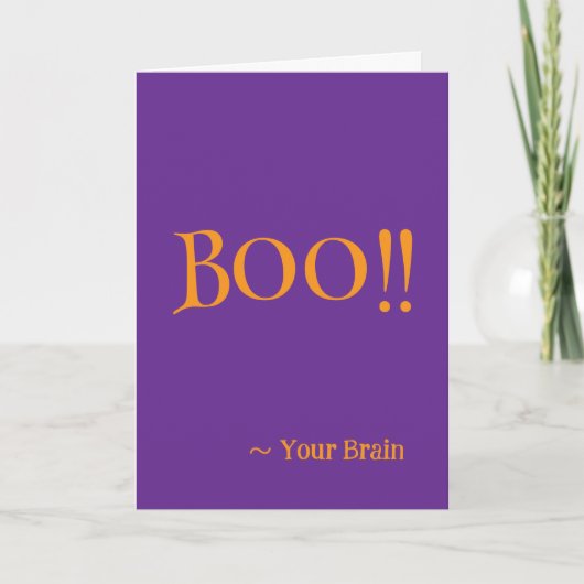 "Boo !" Votre carte d'Halloween du cerveau (Devant)