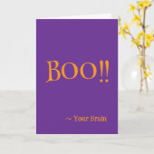 "Boo !" Votre carte d'Halloween du cerveau (Fleur jaune)