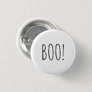 Boo white spooky typografie minimalist Halloween Ronde Button 3,2 Cm