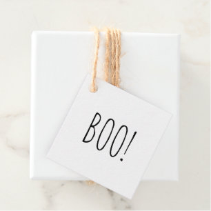 Boo wit en zwart minimalistisch eenvoudig Hallowee Bedankjes Labels