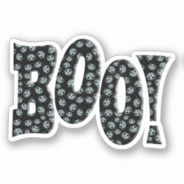 BOO! With White Pumpkin Halloween Sticker