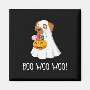 Boo Woo Woo Fun Schattige Halloween Spookhond Vrou Magneet