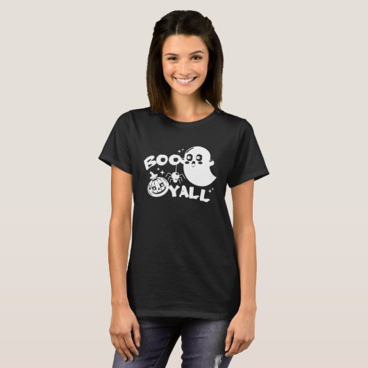Boo Y all  Halloween Ghost Costume T-shirt (Voorkant volledig)