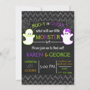 Boo-y of Ghoul Halloween Gender onthullen Invite Kaart