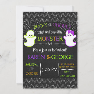 Boo-y of Ghoul Halloween Genderonthulling Uitnodig Kaart