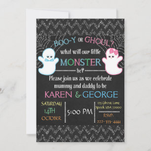 Boo-y of Ghoul Halloween Genderonthulling Uitnodig Kaart