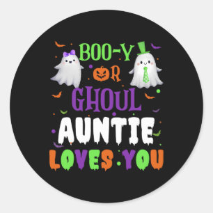 Boo-y of Ghoul Tante Loves You beroemd gemaakt doo Ronde Sticker