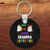 Boo-y Or Ghoul Grandpa Loves You Boo Halloween Bab Sleutelhanger (Voorkant)