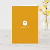 BOO YA | Halloween Ghost Modern Yah Fun Booya Kaart (Gele Bloem)