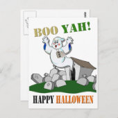 Boo Yah ! Bonne carte postale Halloween (Devant / Derrière)
