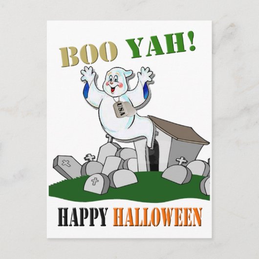 Boo Yah ! Bonne carte postale Halloween (Devant)