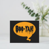 Boo-Yah! Funny Halloween Style Talk Bubble Briefkaart (Staand voorkant)