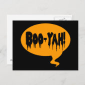 Boo-Yah! Funny Halloween Style Talk Bubble Briefkaart (Voorkant / Achterkant)