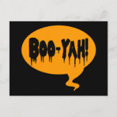 Boo-Yah! Funny Halloween Style Talk Bubble Briefkaart (Voorkant)