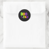 Boo-Yah Grappige Halloween Ronde Sticker (Tas)