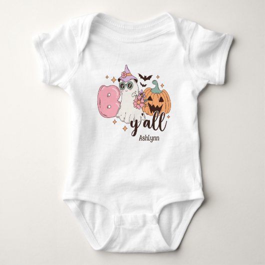 Boo Y'all gepersonaliseerde Halloween Romper (Voorkant)