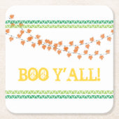 Boo Y'all Halloween Gezinsvriendelijke Herfst Plez Vierkante Kartonnen Onderzetter (Voorkant)