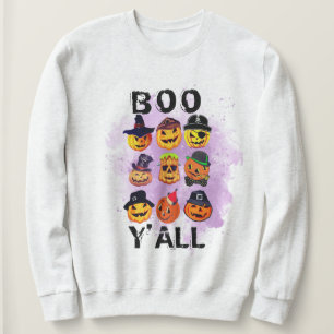 Boo Yall Halloween Hoodie Pumpkin Carving Design Trui