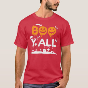 Boo Y'all Pumpkin Ghosts Scary Witch Funny alowe T-shirt