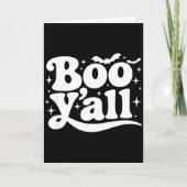 Boo Y'all Southern Retro Halloween Quote Saying Ba Kaart (Voorkant)