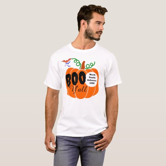 Boo Yall T-shirt, Aangepaste familienaam Jaar Hall T-shirt (Voorkant volledig)