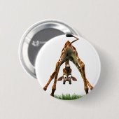 Boo. Zegt Olympia Giraffe. Ronde Button 5,7 Cm (Voorkant /achterkant)