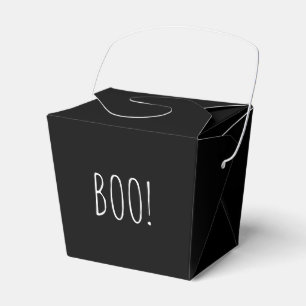 Boo zwart eenvoudige typografie grappig schattig H Bedankdoosjes