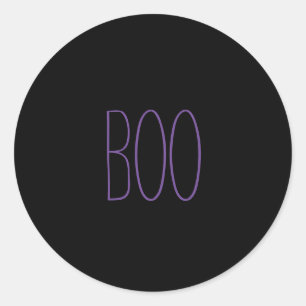 Boo zwarte paarse handgeschreven Halloween Ronde Sticker