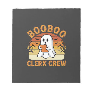 Booboo Clerk Crew Halloween Ghost Ontwerp_1 Notitieblok