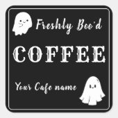 Boo'd noir Fraîchement Boo'd affaires Café Sticker (Devant)