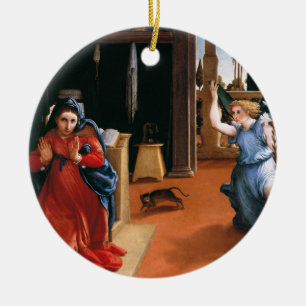 BOODSCHAP AAN MARIA VAN RECANATI door LORENZO LOTT Keramisch Ornament