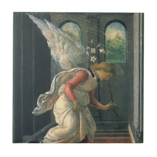 Boodschap (engel detail) door Sandro Botticelli Tegeltje
