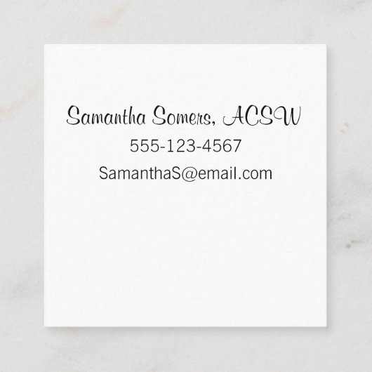 Boodschap met vogels en tuin vierkante visitekaartje (Achterkant)