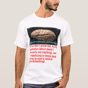 Boodschap over hersenpreservatie (kubusvormig) t-shirt
