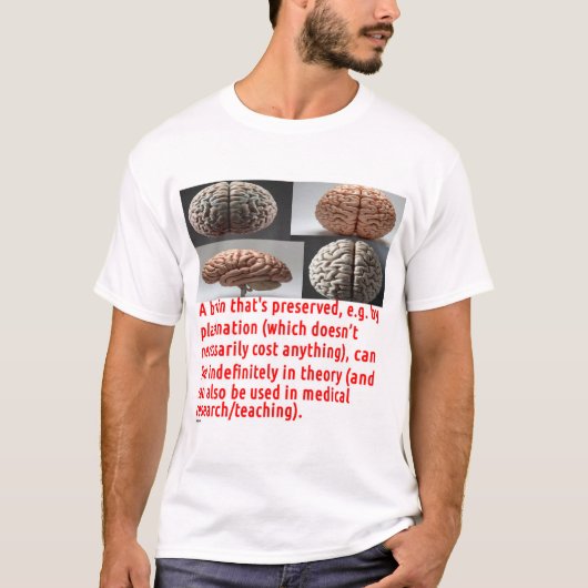 Boodschap over het behoud van de hersenen (ontwerp t-shirt (Voorkant)