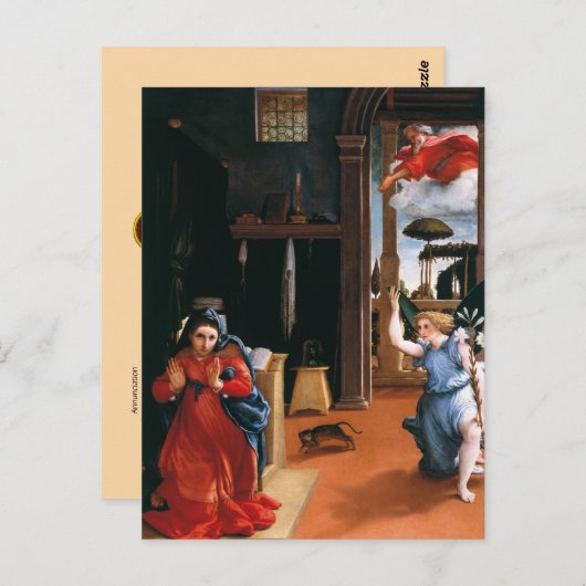 BOODSCHAP VAN RECANATI door Lorenzo Lotto Briefkaart (Voorkant / Achterkant)