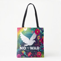 Boodschap van Vrede: Duik over krans Canvas tas