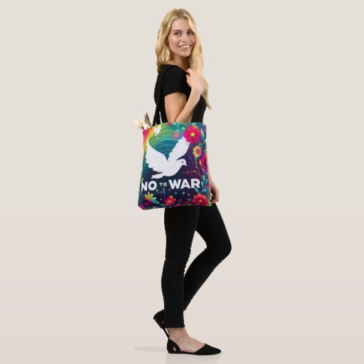 Boodschap van Vrede: Duik over krans Canvas tas (Op model)