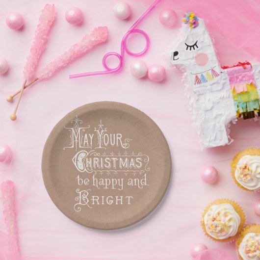 boodschap White voor Kraft-kerst Papieren Bordje (Feest)