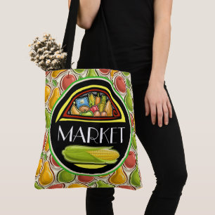 Boodschappen overal print tas - Zie achterkant