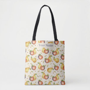 Boodschappen tas met appel en peer