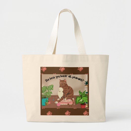 Boodschappentas, Grumpy Cat Grote Tote Bag (Voorkant)