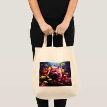 Boodschappentas met katillustratie