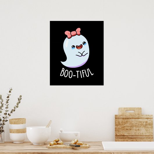 Booful Funny Girly Halloween Ghost Pun Poster (Keuken)