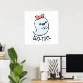 Booful Funny Girly Halloween Ghost Pun Poster (Thuiskantoor)