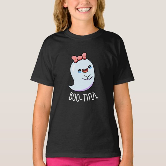 Booful Funny Girly Halloween Ghost Pun T-shirt (Voorkant)