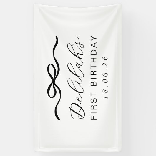 Boog 1e verjaardag spandoek (Verticaal)