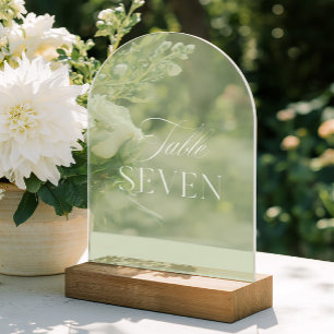 Boog Acryl Salie Groene Trouwtafel Zeven Nummer Uitnodigingen