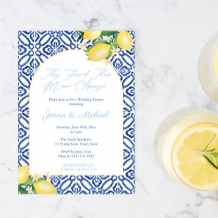 Boog Amalfi Citroen Hoofd Pers Co-ed Bruidsuitnodi Kaart